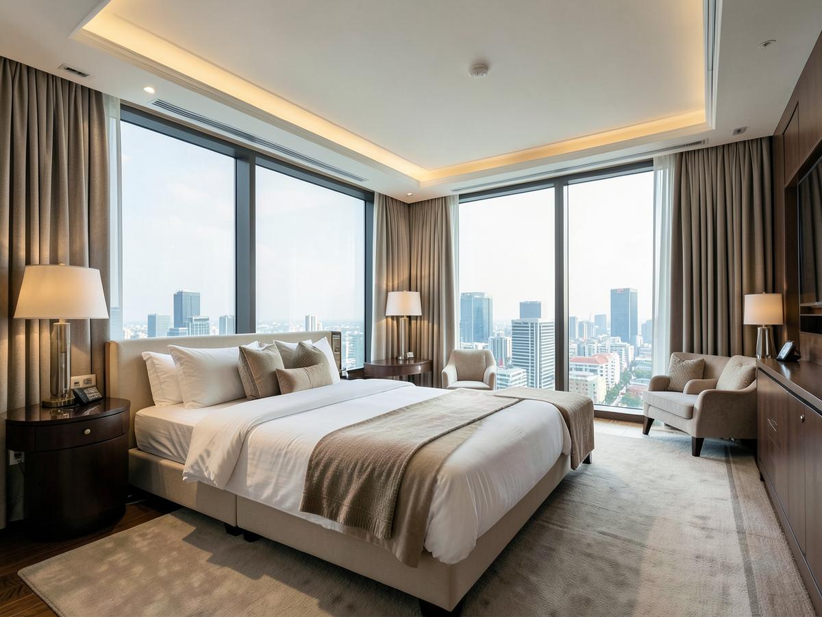 Suíte de hotel de luxo em Seul com vista para a cidade